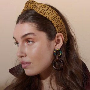 Lele Sadoughi Bronzed Cheetah Animal Print Knotted Headband